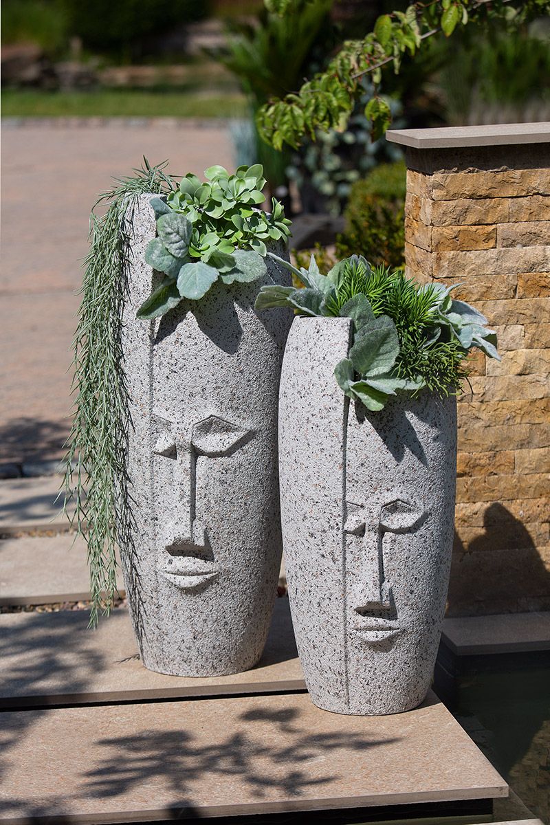 Planter Outdoor Vision gray concrete look pot height 91cm