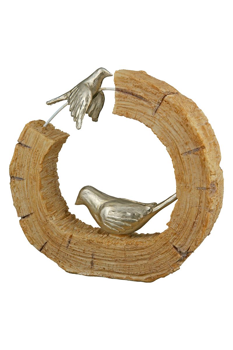 2tlg. Skulptur Vogel silberfarben Höhe 18cm