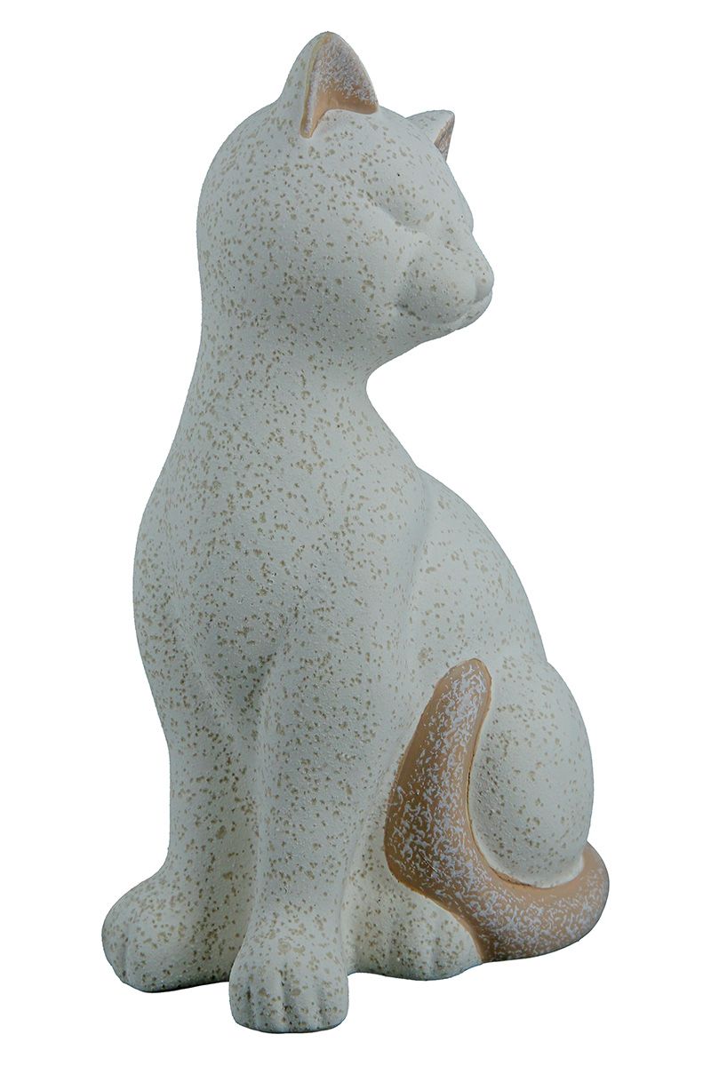 2 parts Ceramic cat Olbia light brown/white with cream colored speckles