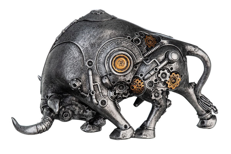 2er Set Poly Skulptur Steampunk Bullfight Stier Breite 22cm
