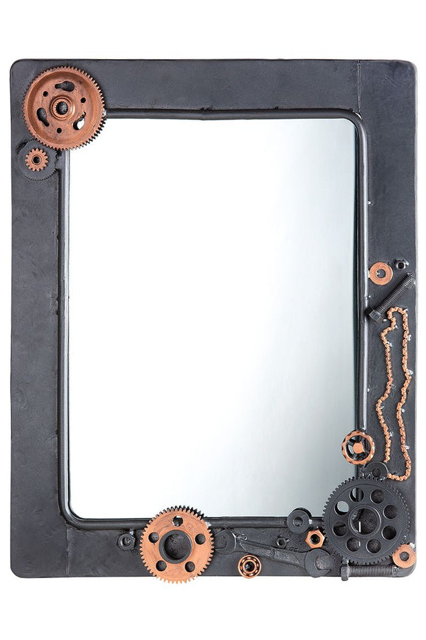 Metal mirror Ruby black/copper Height 77cm