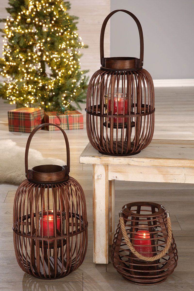 Bamboo lantern "Bogota" height 33cm