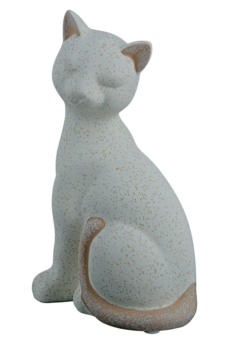 2 parts Ceramic cat Olbia light brown/white with cream colored speckles
