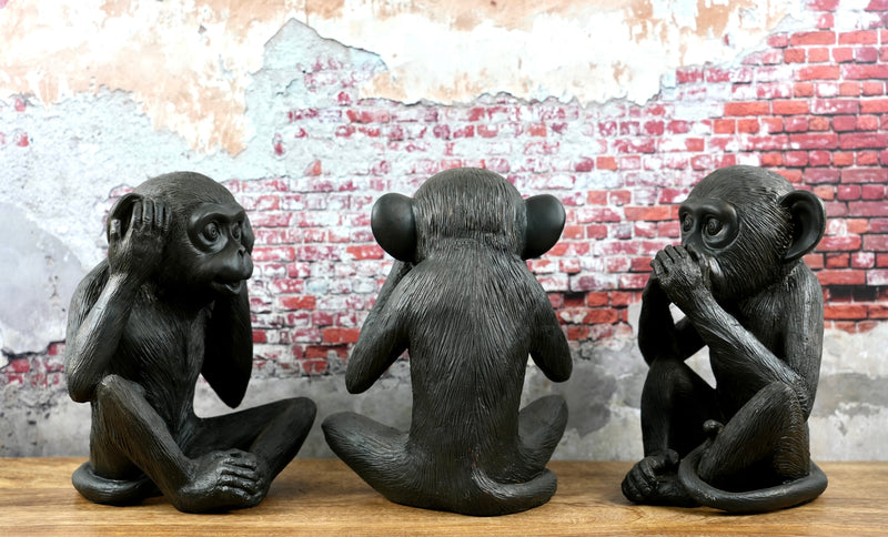 XXL Grösse 3 Affen Figuren Nichts Hören Nichts Sehen Nichts Sagen Höhe 23cm