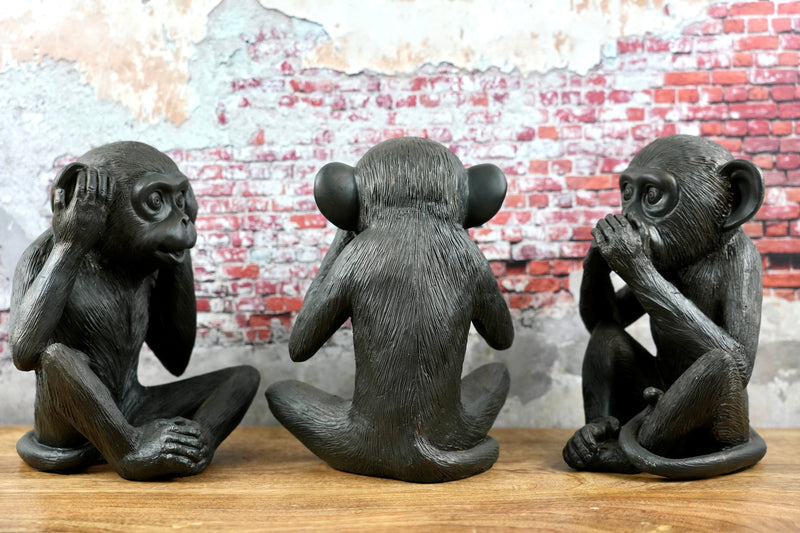 XXL Grösse 3 Affen Figuren Nichts Hören Nichts Sehen Nichts Sagen Höhe 23cm