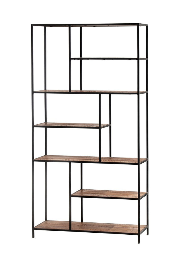 Shelf "Sevilla" shelves brown made of mango wood metal frame 180cm