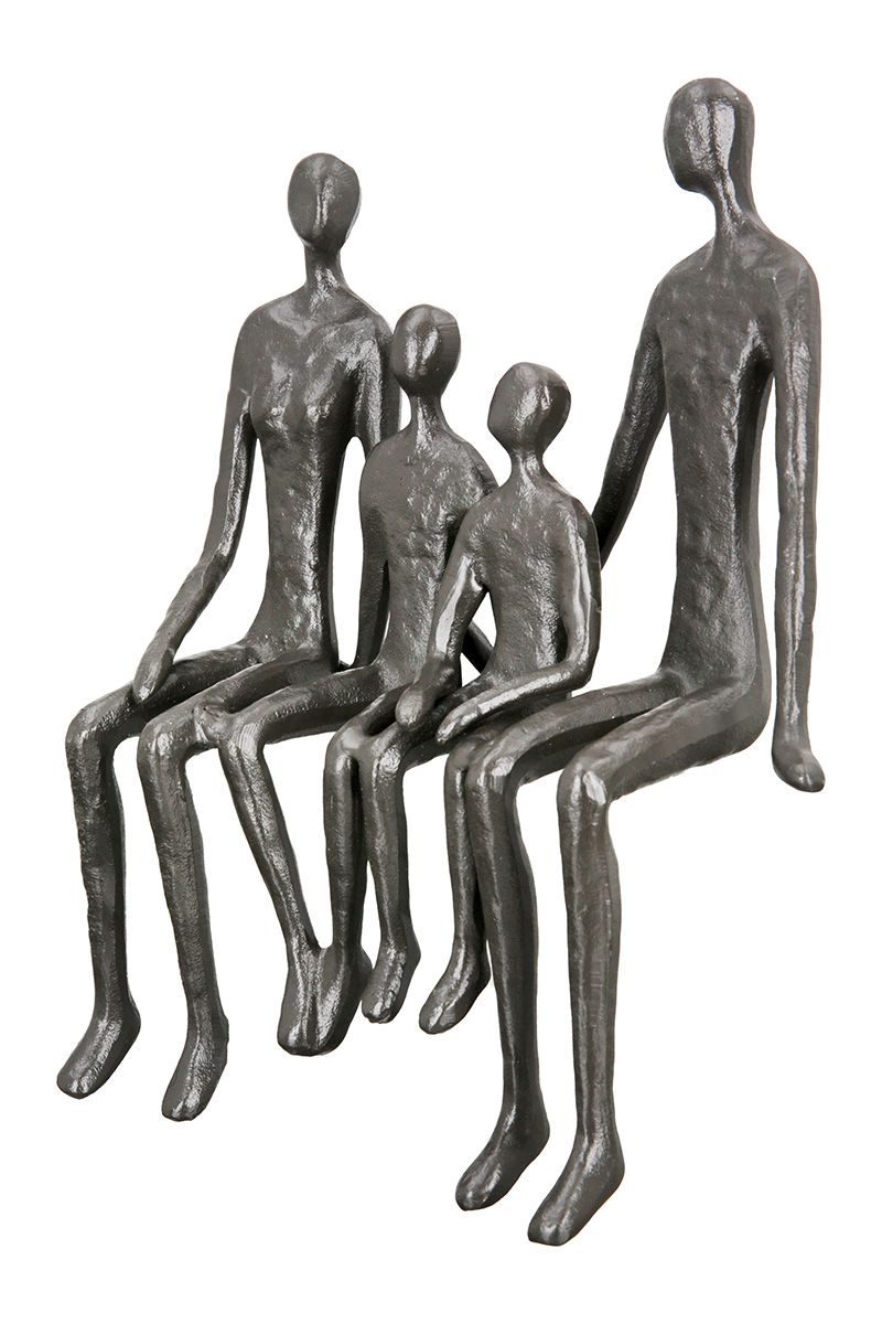 Iron design sculpture edge seater family with saying card