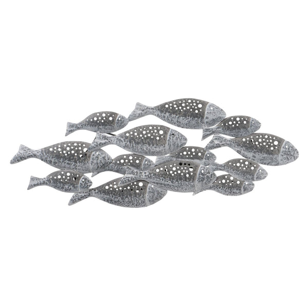 Riba - 3D Wanddekoobjekt: Fischschwarm in faszinierendem Shabby-Design