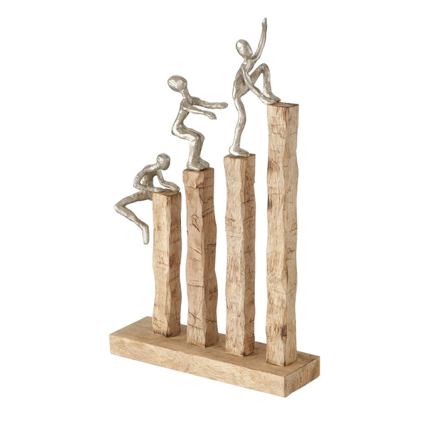 Dekoaufsteller Climbing - Einzigartiges Symbol für Überwindung und Erfolg Handgefertigt aus Alu und Holz