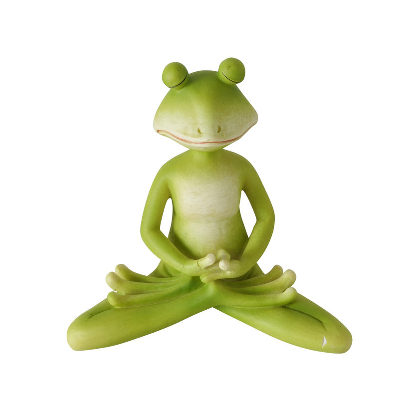 3er Set Yoga-Froschfiguren – Handbemalt in meditierenden Yoga-Posen