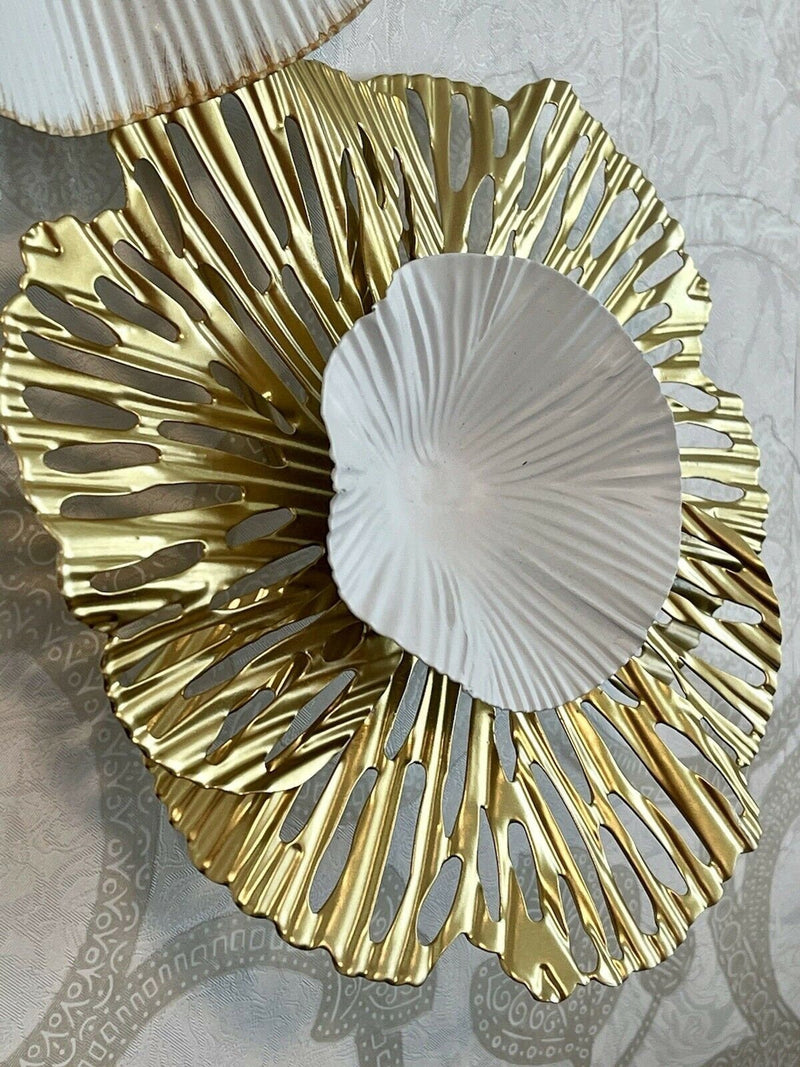 XL 3D Metall Wanddeko Blüten Shabby Chic, Multicolor, 108x49 cm