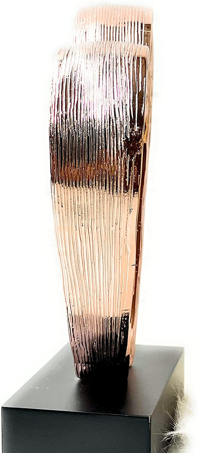 Heart in copper - elegant sculpture on a black base, timelessly romantic decor
