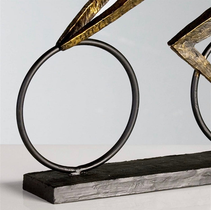 Exclusive "Racer" racing bike bronze sculpture with inspiring saying pendant