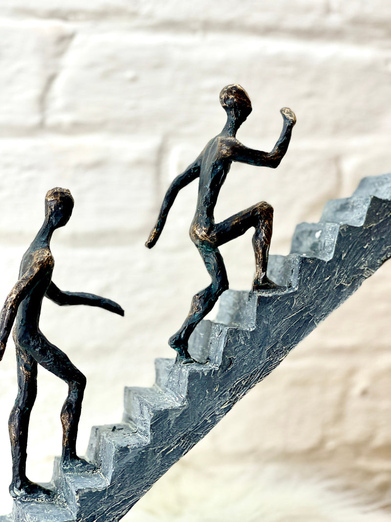 Moderne Kunst Skulptur Staircase Treppe Figuren Höhe 28cm Dekoration Bürodeko -B Ware / Defekt-