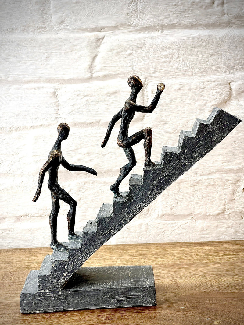 Moderne Kunst Skulptur Staircase Treppe Figuren Höhe 28cm Dekoration Bürodeko -B Ware / Defekt-
