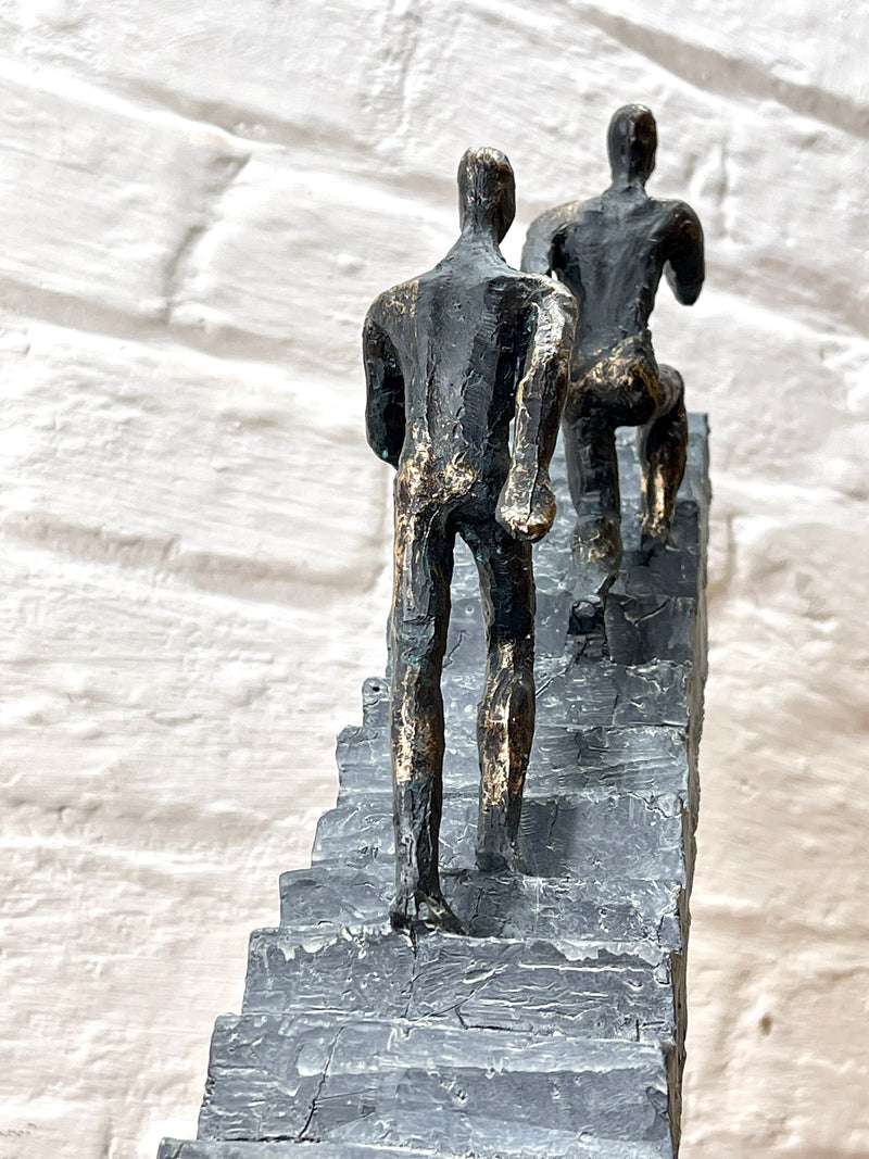Moderne Kunst Skulptur Staircase Treppe Figuren Höhe 28cm Dekoration Bürodeko -B Ware / Defekt-