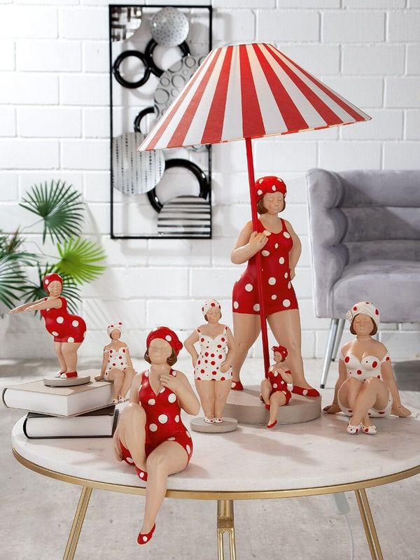 13-piece Becky bathing beauty red-white or black-white