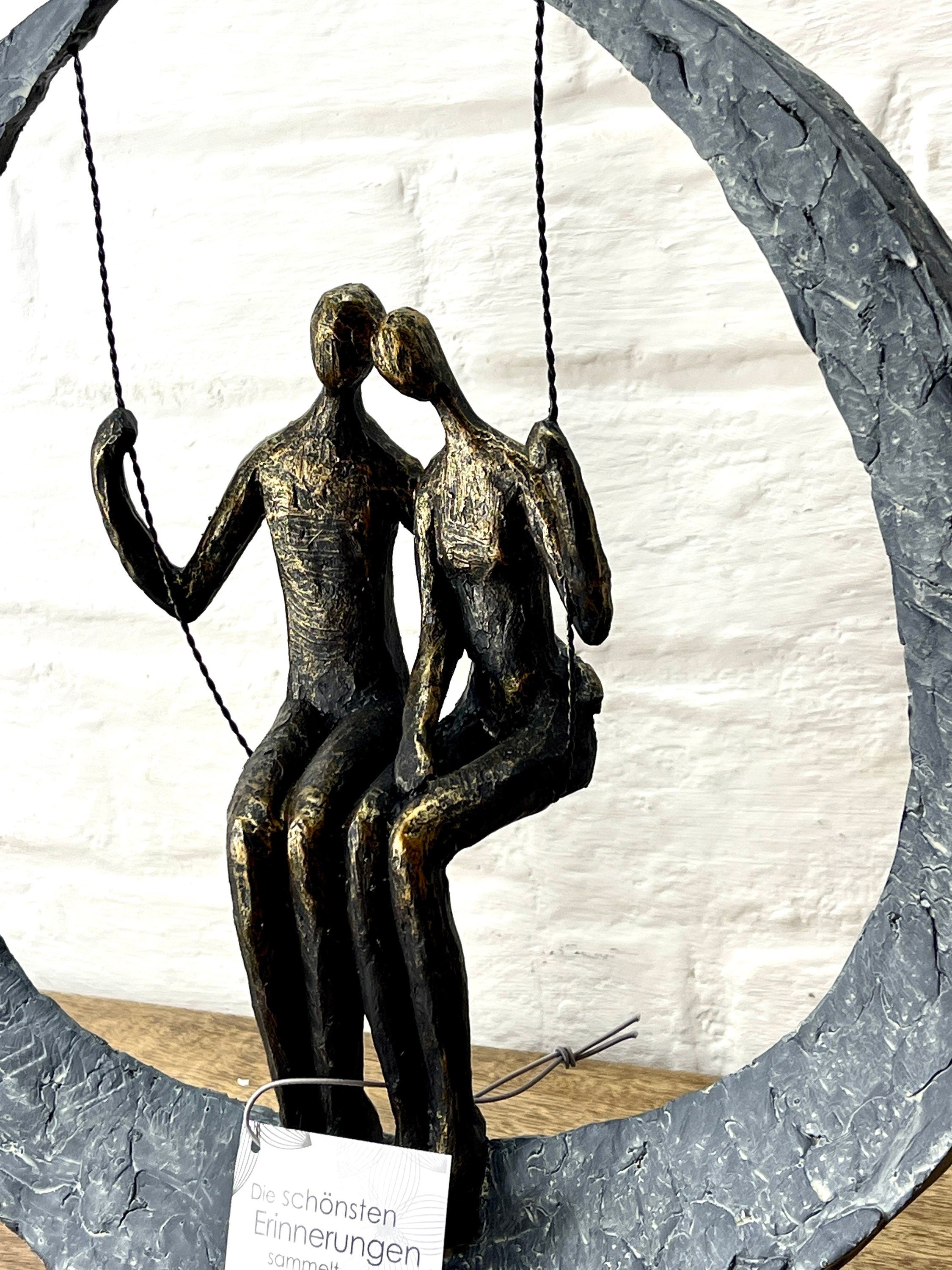 Sculptuur Schommel Poly Metaal Decoratie Liefhebbers Schommel Hoogte 30cm Liefde Handgemaakt