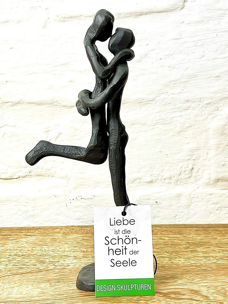 MF Design Skulptur Kissing aus Eisen brüniert Höhe 19cm Romantiker Geschenkidee