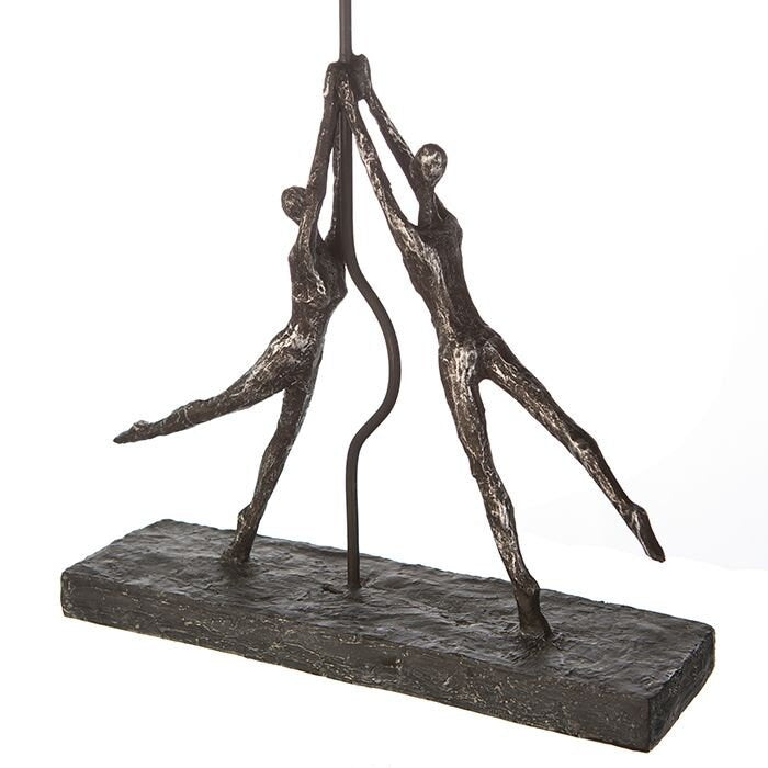 Sculpture 'Heart Balloon' - Couple in love with silver heart balloon