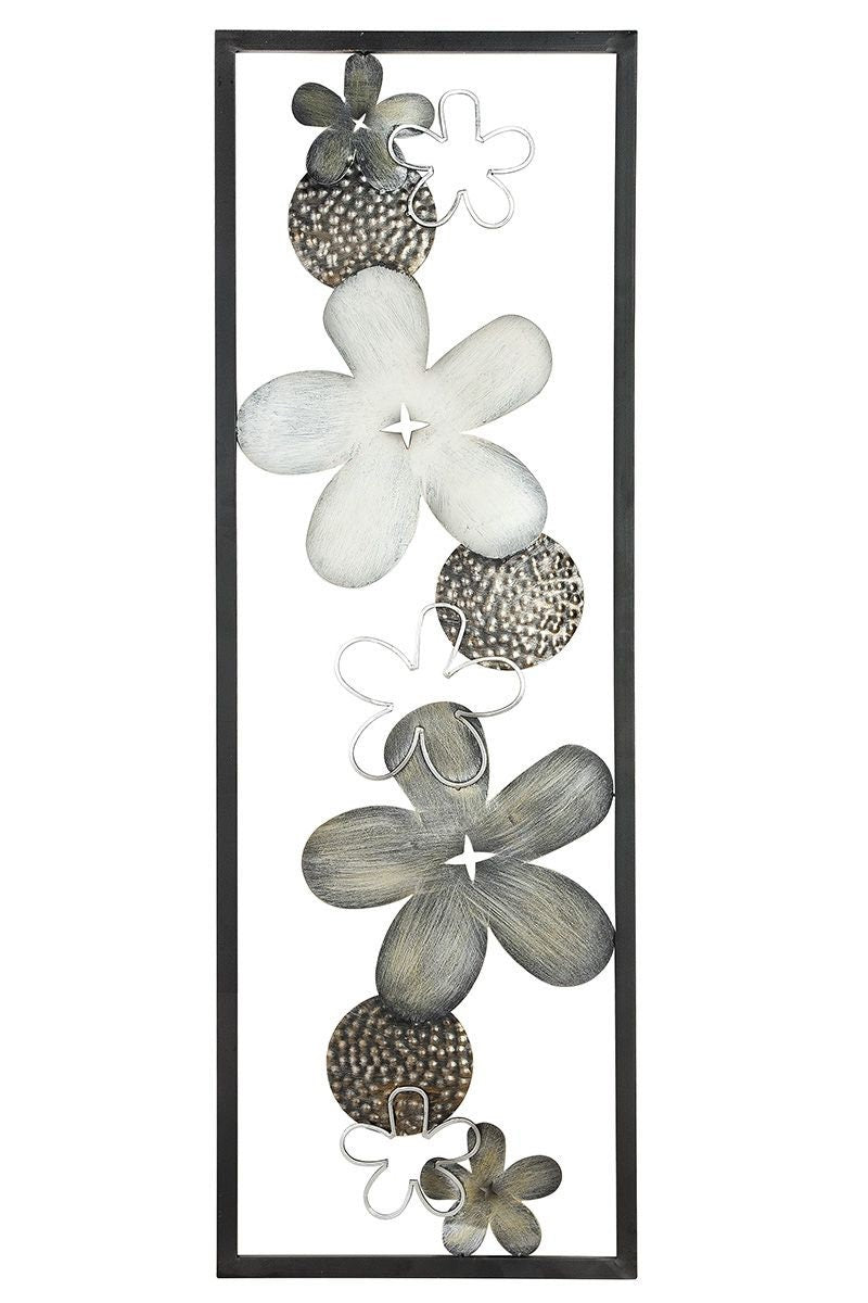 3D metal wall decoration Wall sculpture Flowi Flowers 120cm hand-painted