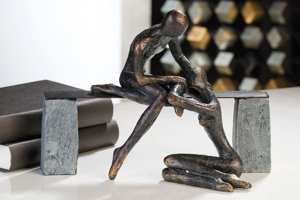 Skulptur FREUNDSCHAFT starke Freunde Geschenk Dekoration mit Spruchanhänger
