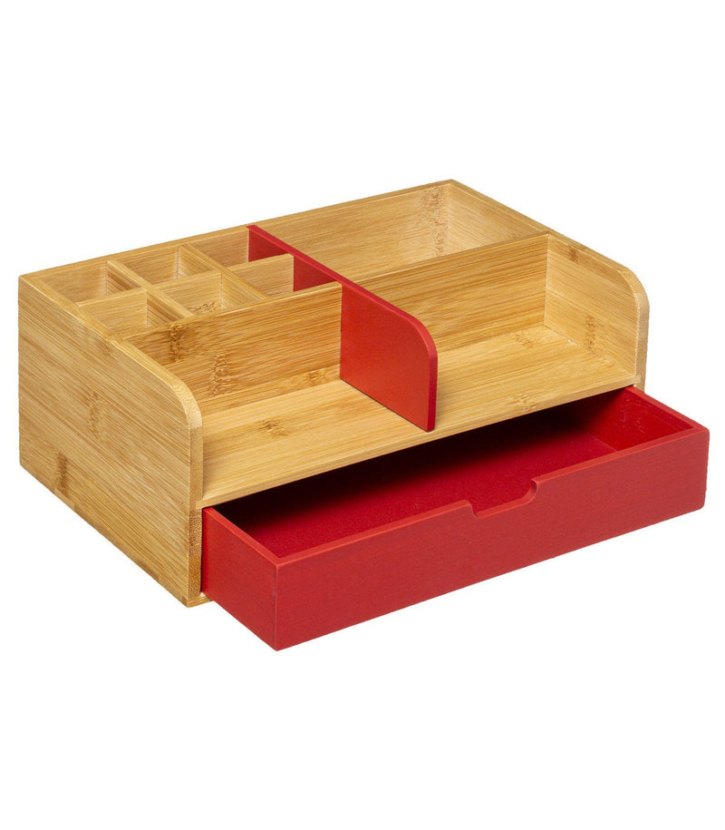 Mex desk office organizer 1 drawer drawer box made of 100% bamboo wood in different colors