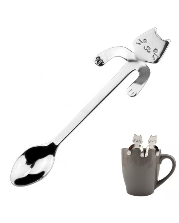 3 stks Kat Theelepels Set Dessertlepels Middag Theelepels Roestvrijstalen Lepels Koffielepels