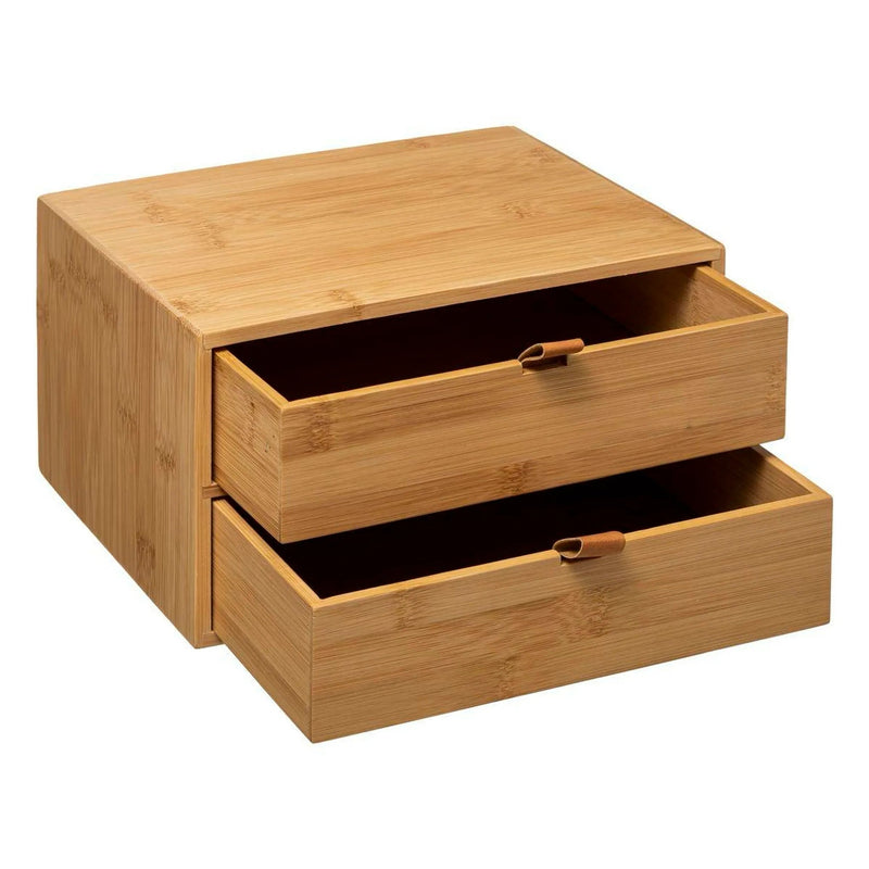 MEX Schreibtisch Büro Organizer aus 100% Bambus Holz mit 2 Schubladen