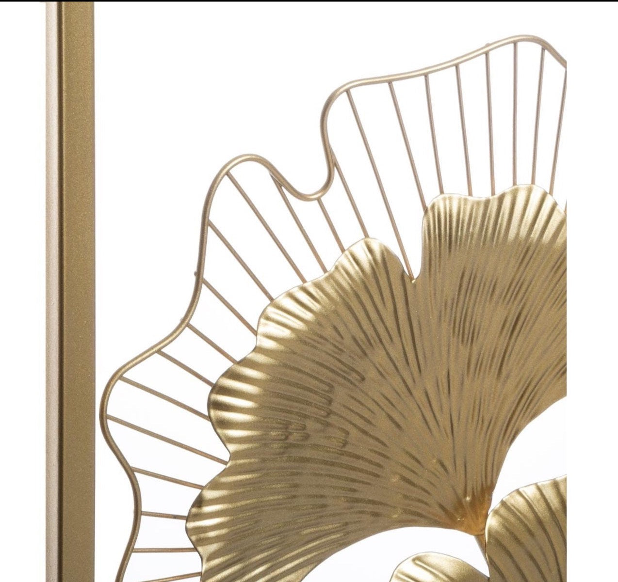 3D wall decoration made of metal wall sculpture ginkgo 100cm in gold decorative object