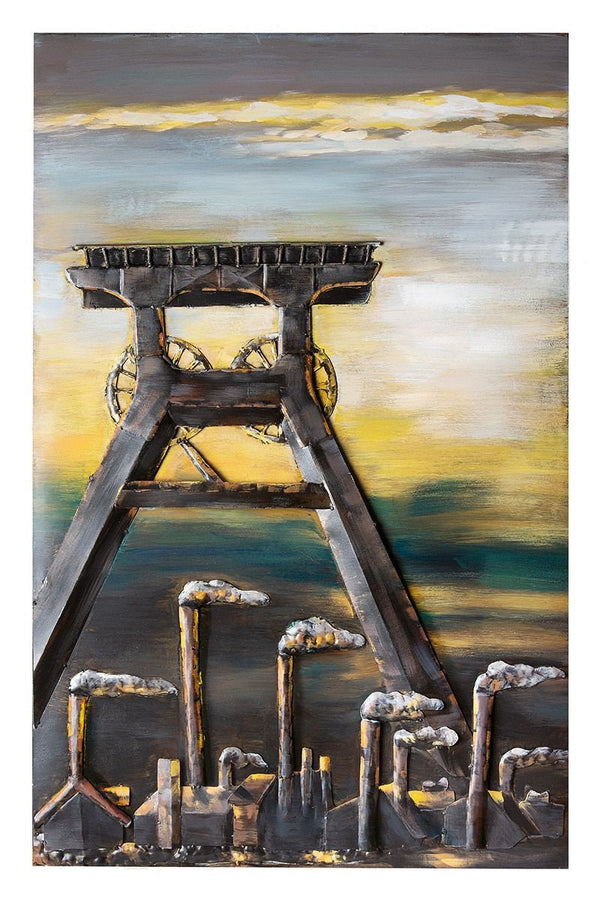 Metalen foto LUCKY ON kunstvoorwerp kunstwerk handwerk 80x120cm