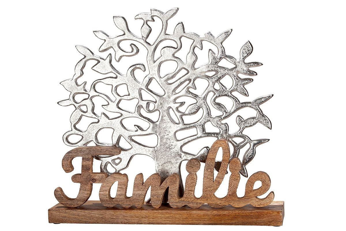 Aluminium levensboom decoratie familie hoogte 41cm