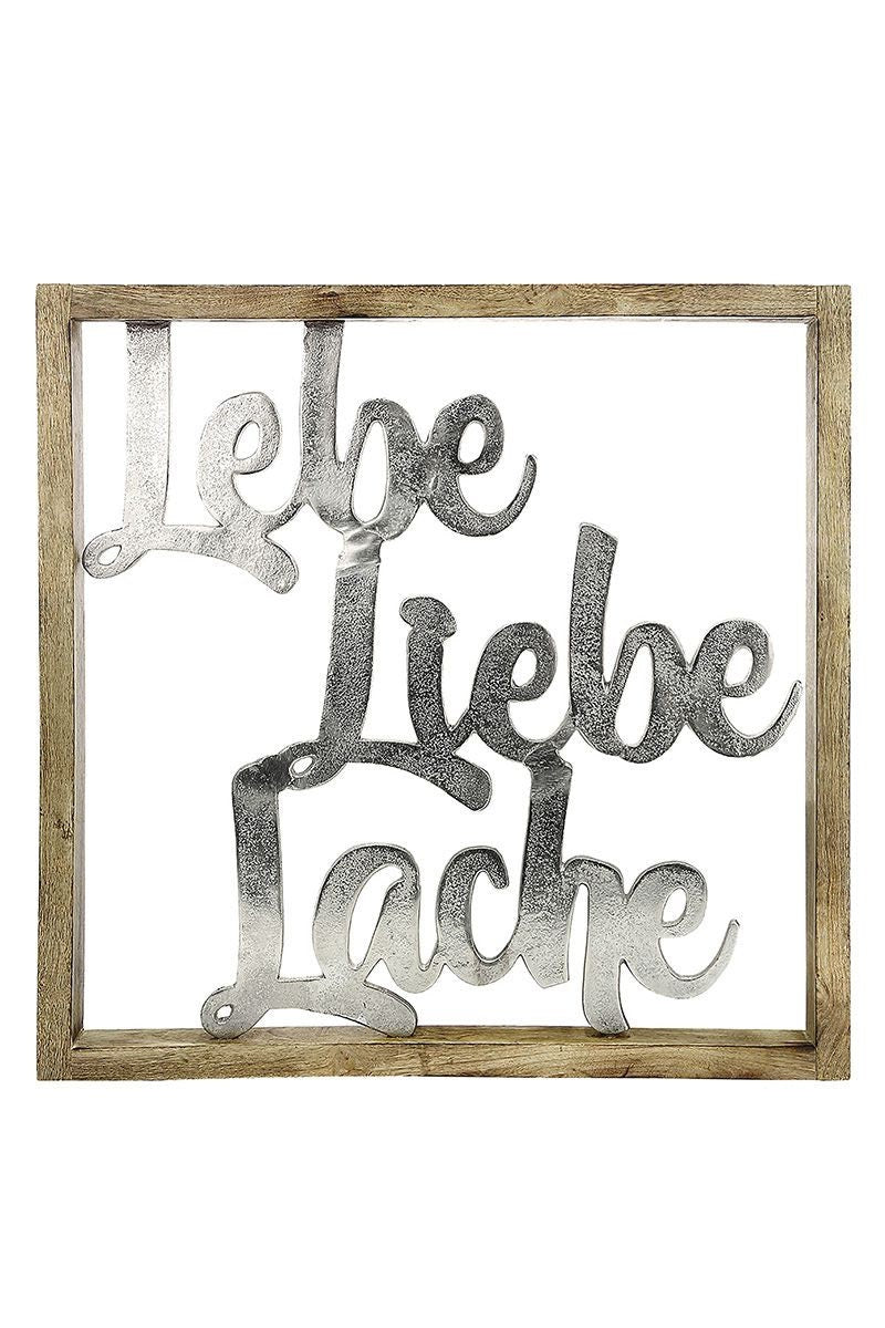 Wanddekoration Rahmen Lebe, Liebe, Lache - Handgefertigtes Kunstwerk