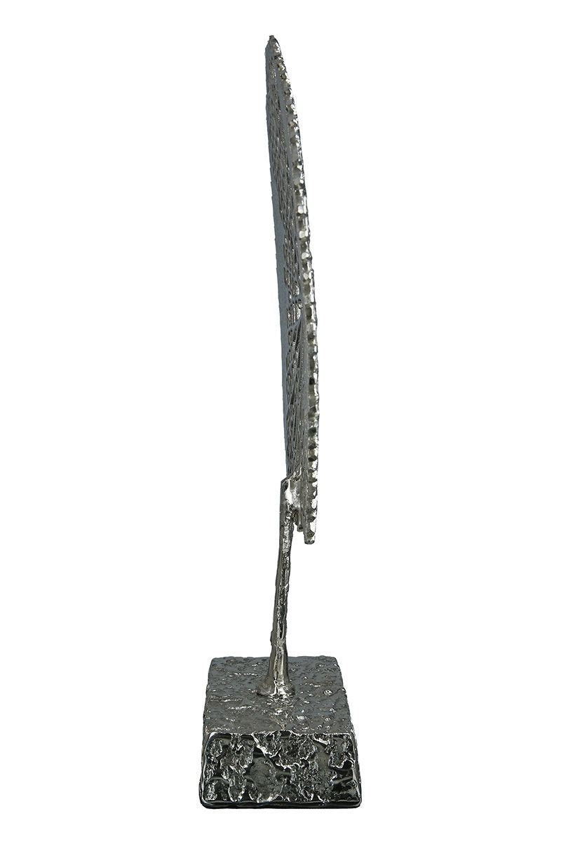 Elegance quality sculpture “Tree” – modern aluminum decorative element in silver