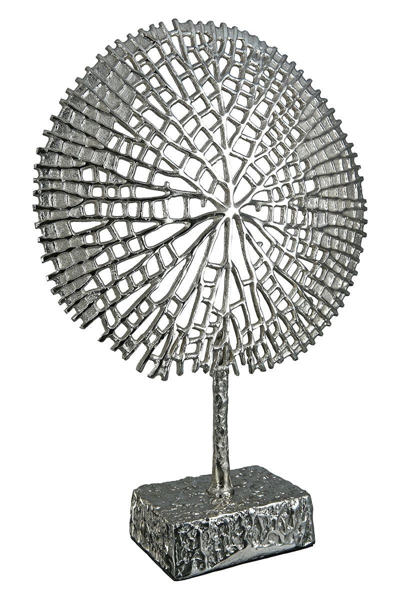 Elegance quality sculpture “Tree” – modern aluminum decorative element in silver