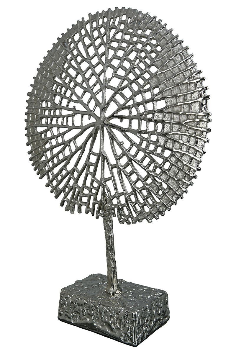 Elegance quality sculpture “Tree” – modern aluminum decorative element in silver