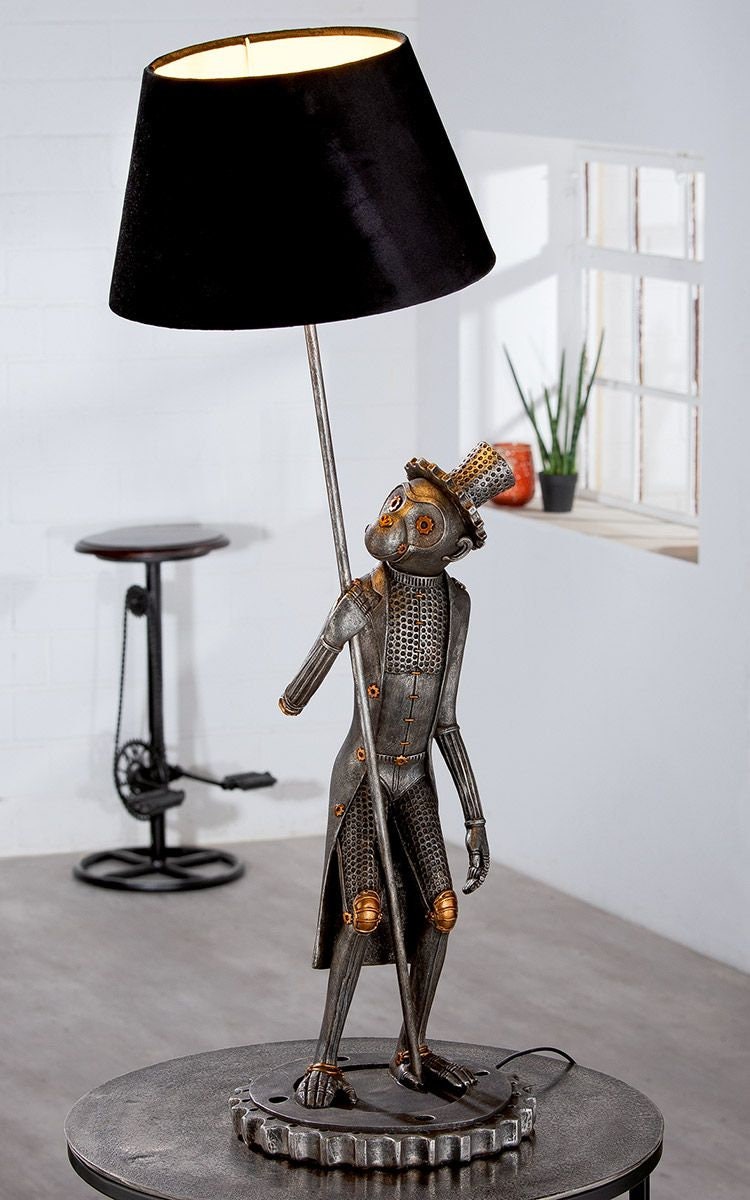 Tischlampe Steampunk MONKEY aus Poly Höhe 90cm