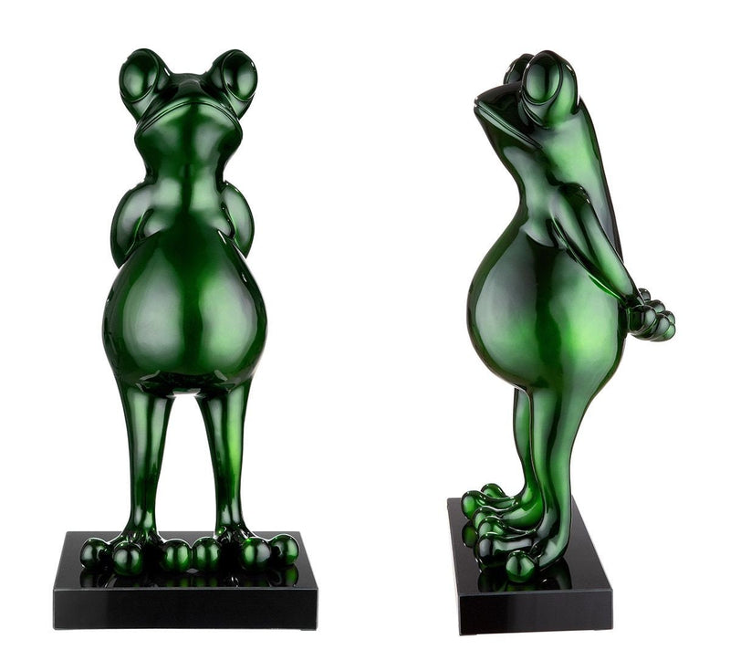 Casablanca by Gilde Skulptur Frog Grün Metallic Höhe 68cm Handgefertigt