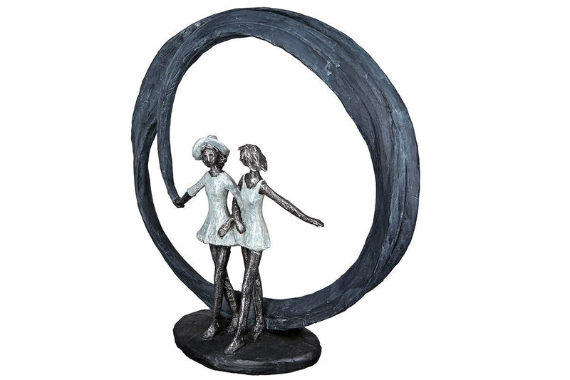 Skulptur More than friends Freundin mit Spruchkarte