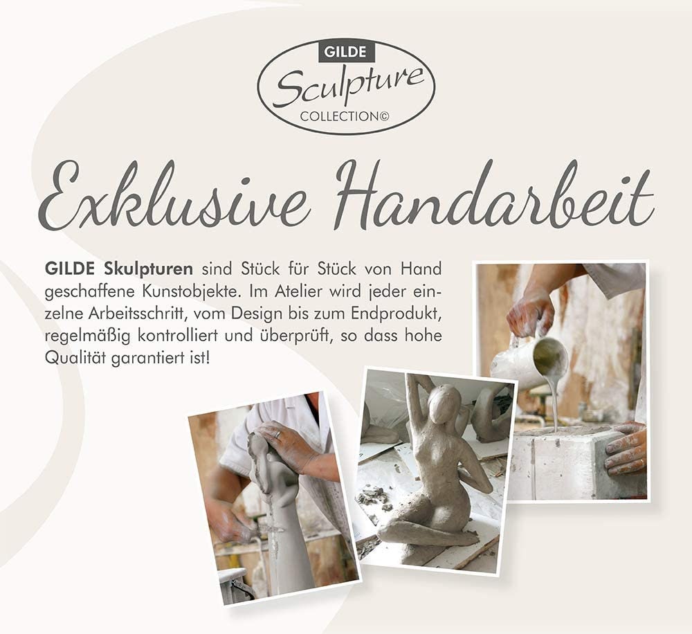 Sculpture Francis couple kiss kneeling figures in natural stone look H 42 cm handmade Quality product Handmade