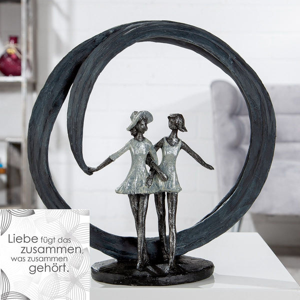 Sculpture More than friends Girlfriend with saying card