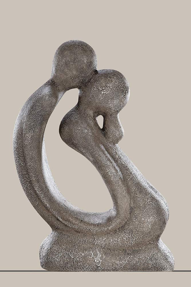 Sculpture Francis Paar Kuss kniende Figuren in Natursteinoptik H 42 cm Handarbeit Qualitäts Produkt Handgefertigt