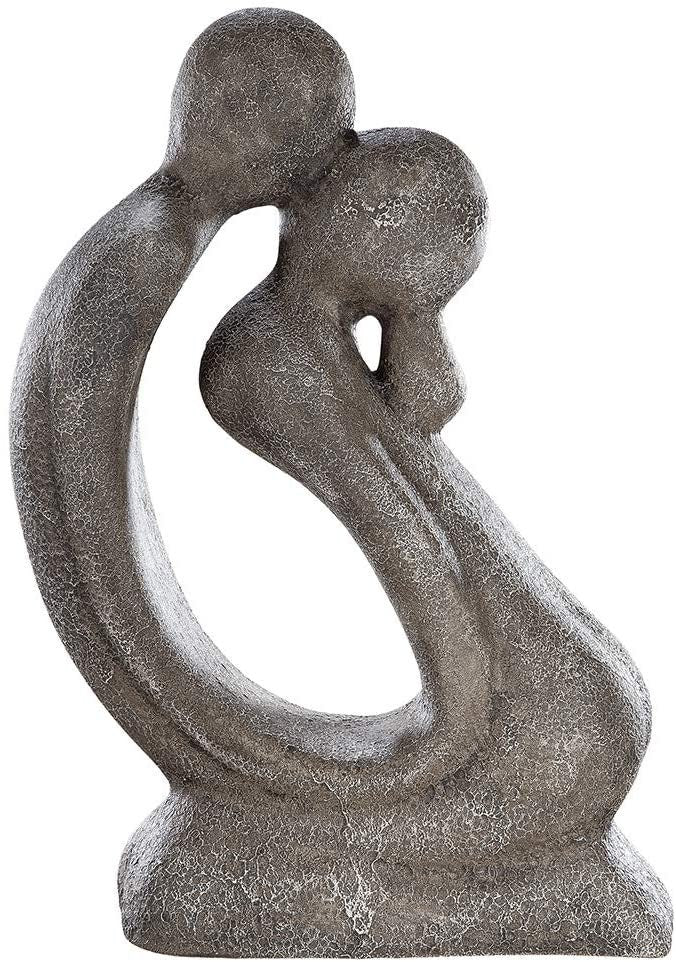 Sculpture Francis Paar Kuss kniende Figuren in Natursteinoptik H 42 cm Handarbeit Qualitäts Produkt Handgefertigt