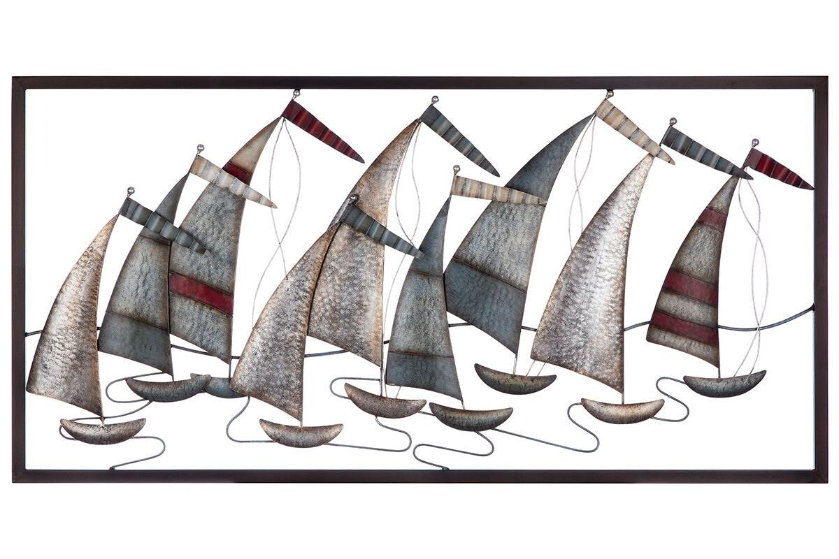 GILDE metal wall relief "Sailing Regatta" - A handmade unique piece with maritime flair