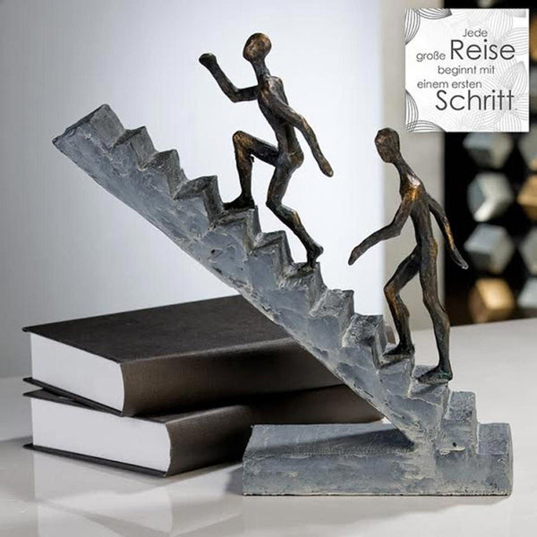 Moderne Kunst Sculptuur Trap Trapfiguren Hoogte 28cm Decoratie Kantoordecoratie -B Goederen / Defect-
