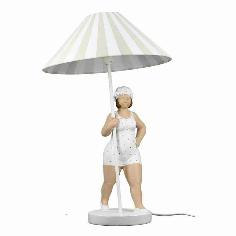 MF Stehlampe Tischlampe Leuchte Dekoartikel Lampe "Becky" schwarz oder rot /weiß Badedame Badenixe mit Sonnenschirm Dame Frau XXL 60cm