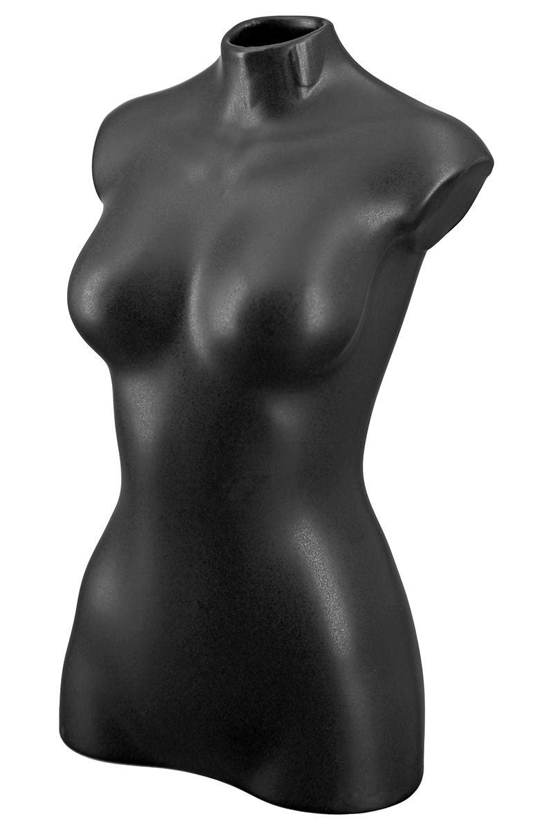 Keramik XL Vase "Black Lady" Schwarz Matt Deko Exklusive Hochwertige Vase Höhe 25cm Frauenkörper