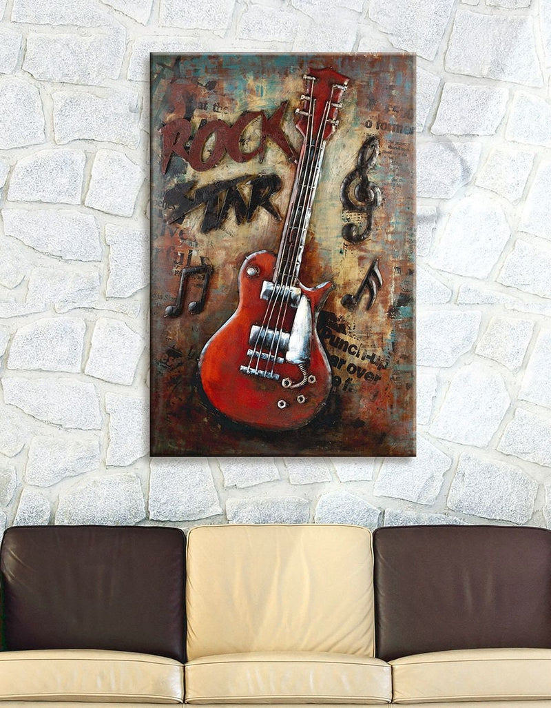 Metalen foto ROCKSTAR 75x50cm handgemaakt kunstobject handgemaakt