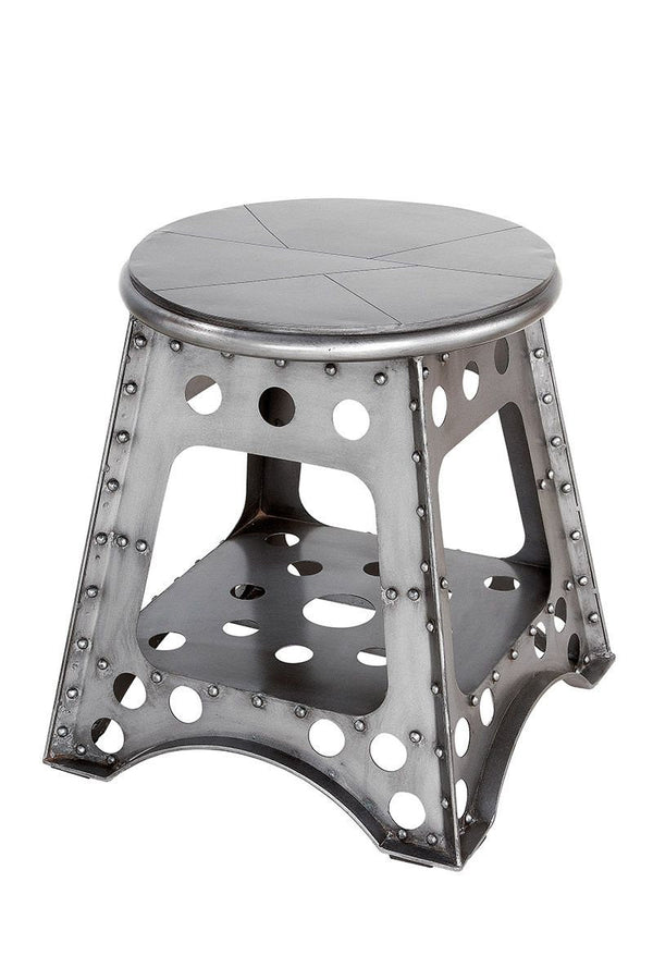 MF metalen kruk "Aviation" MINI zilver industriële stijl 52cm