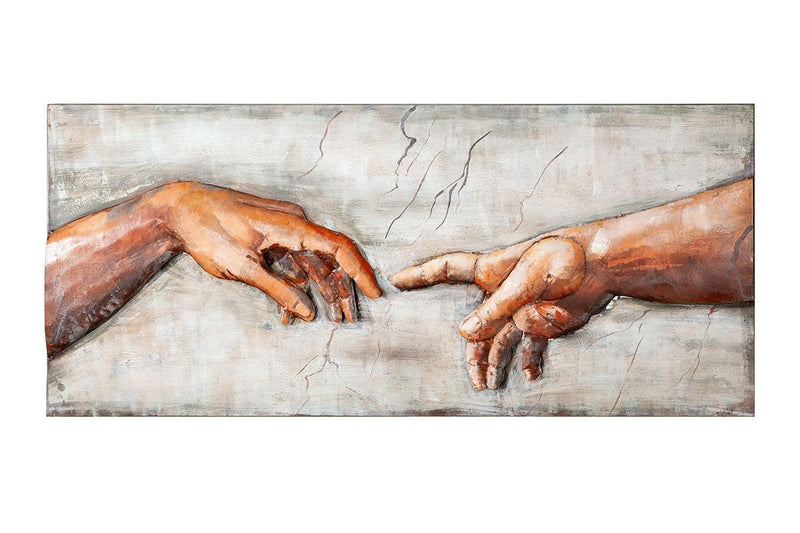 3D Holz Metall Bild MICHELANGELO 50x120cm Handarbeit Kunstobjekt "MF Gallery"